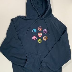 Men's Vintage Gap Hoodie w/New Bakemonogatari Oddities Design in Blue Size Large